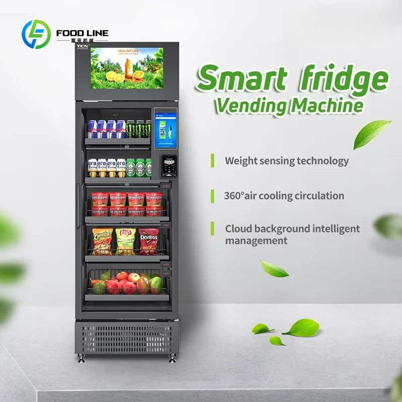 

Smart Vending Hot Sale Smart Fridge Market Retail Fruits Fresh Products Vegetable Drinks Smart Fridge Vending Machine