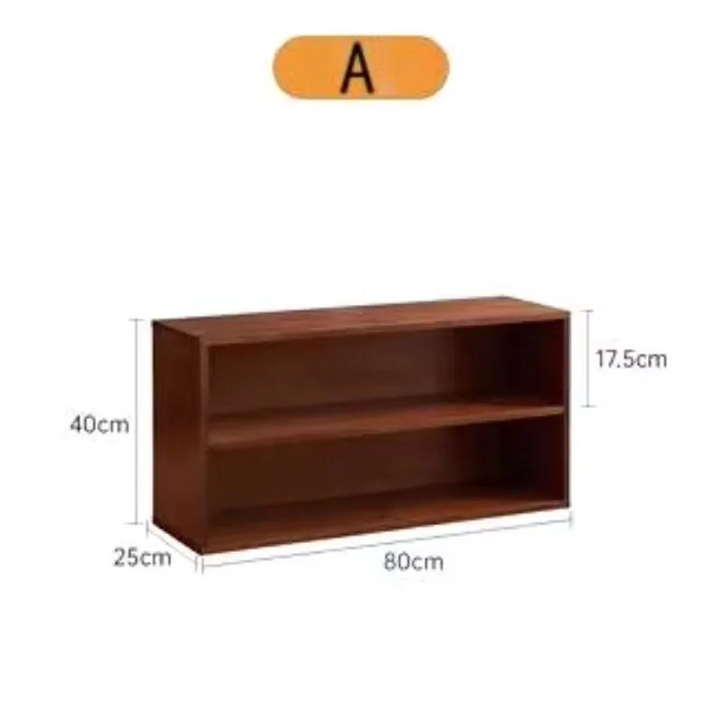Retro mobile trolley storage table 52 * 80 * 115cm walnut color mobile table can store kitchen utensils and mobile lockers