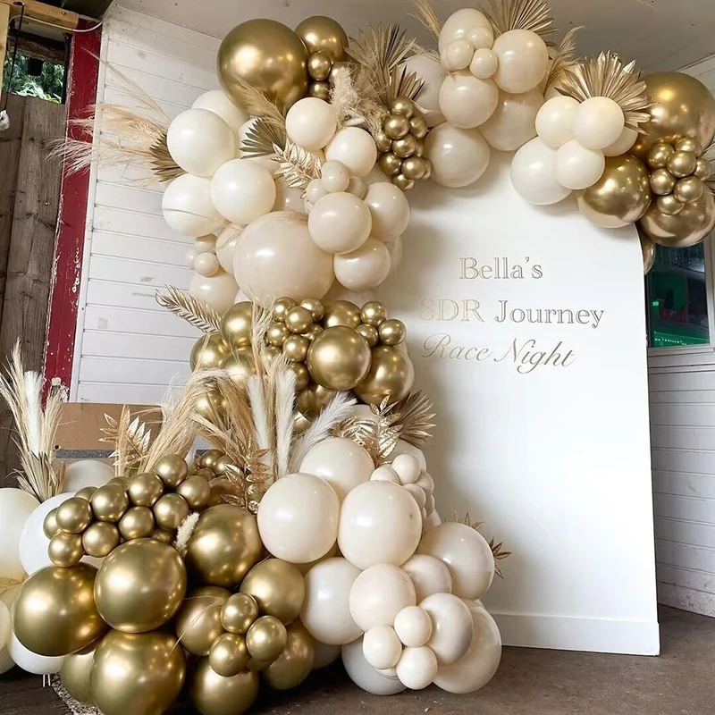 83/185pcs Khaki Sand White Balloons Garland Arch Wedding Adult Birthday Party Decoration Baby Shower Coffee Brown Latex Ballon