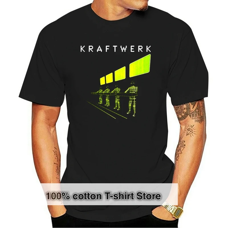 Kraftwerk 3D Black T Shirt Electronic Krautrock Neu! Front 242 Ultravox Vintage Graphic Tee Shirt