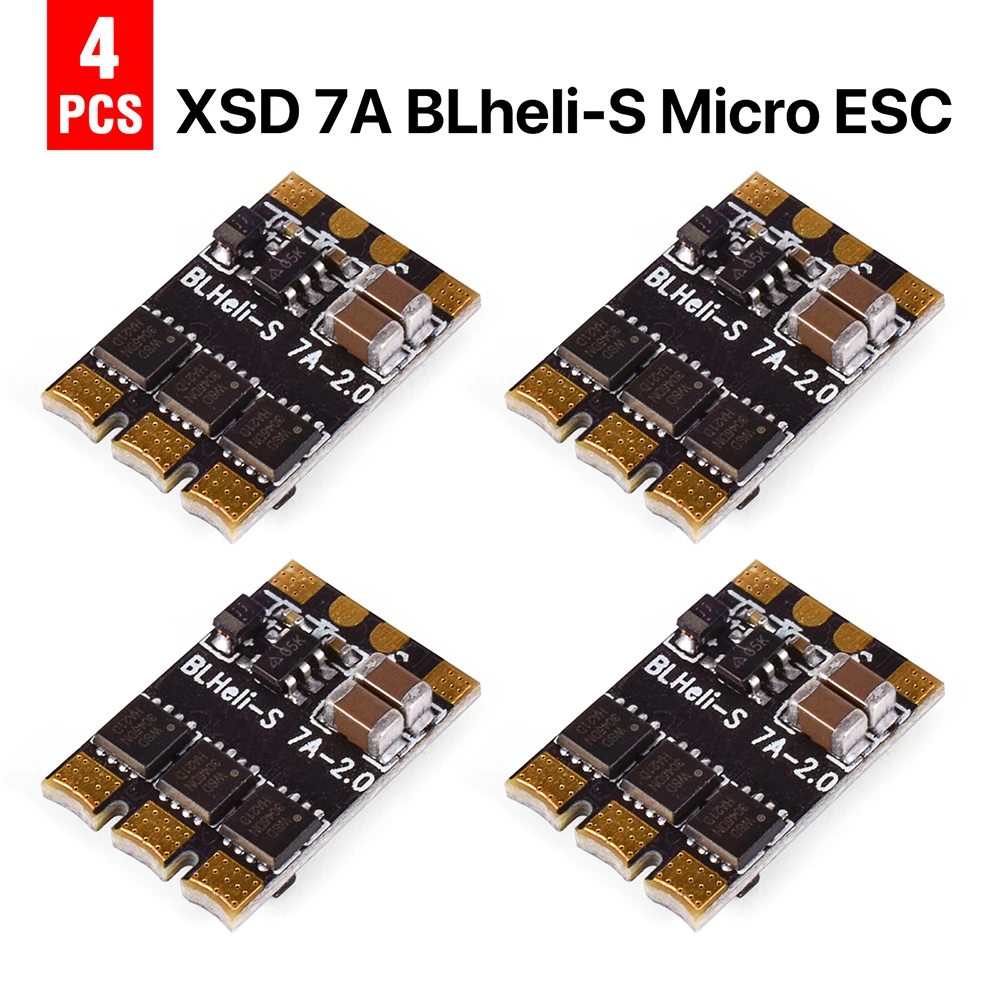 DYS XSD 7A BLheli_S RC ESC Micro Speed Controller Dshot600 / Dshot300 / Oneshot42 / Multishot 1-2s for DIY FPV Racing Drone