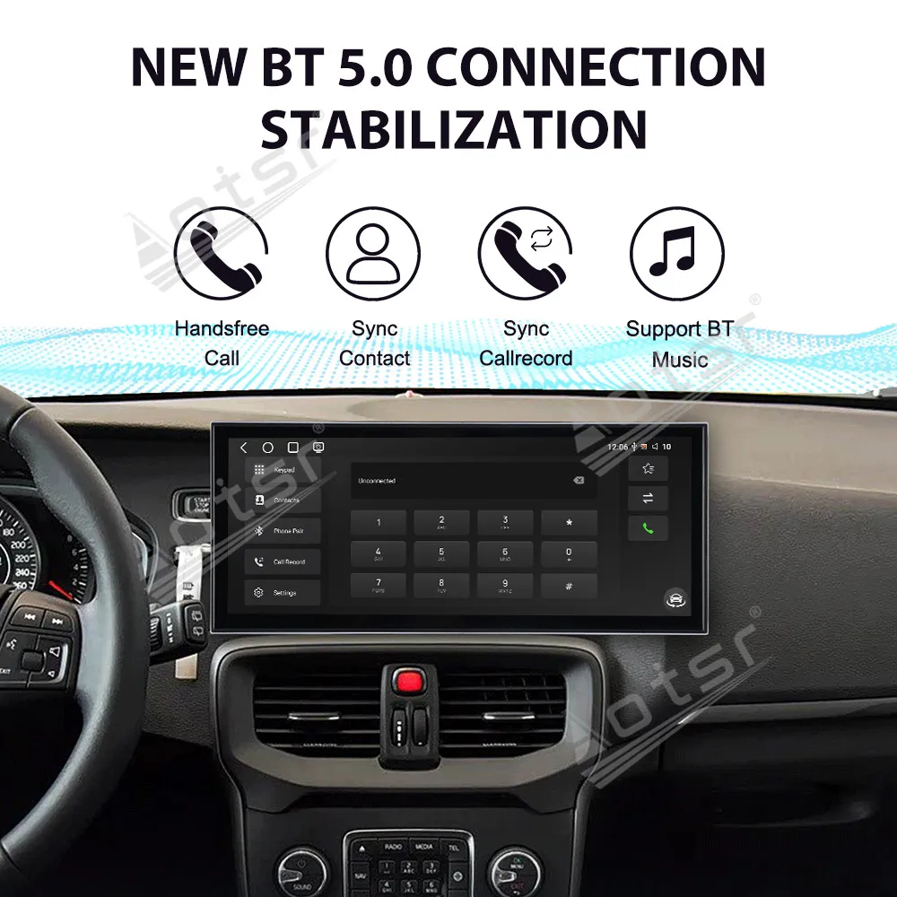 Radio de coche con pantalla táctil integrada de 15.8 pulgadas, GPS, navegación estéreo para Volvo V40 2013-2019, unidad principal multimedia con CarPlay y Android Auto.