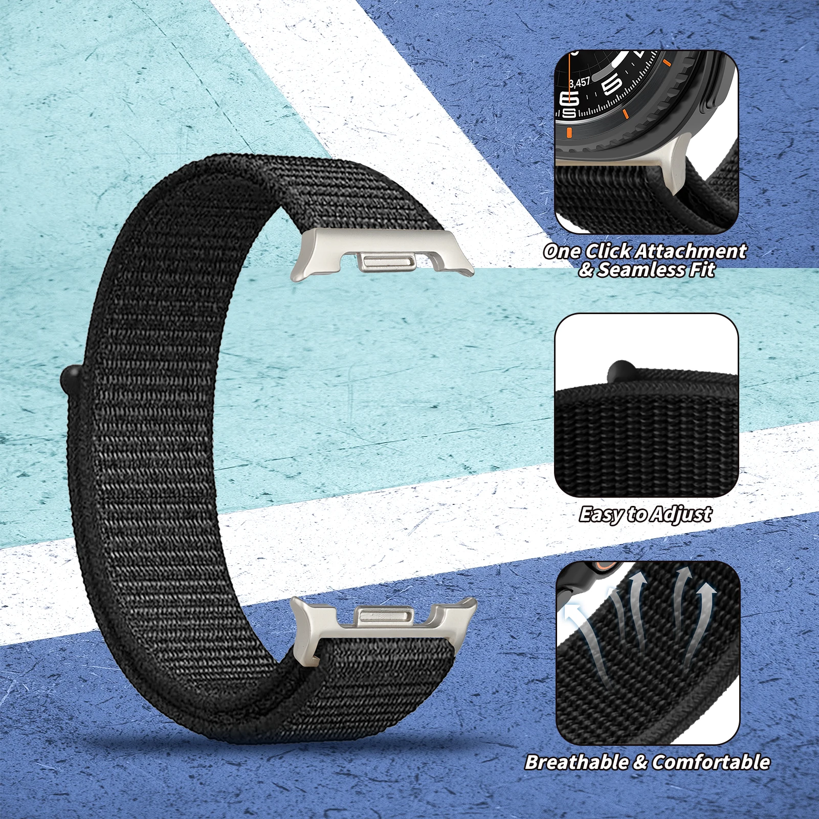 สายรัดกีฬาไนลอนสําหรับ Samsung Galaxy Watch 8 CLASSIC smartwatch อุปกรณ์เสริมนาฬิกาข้อมือสร้อยข้อมือ Correa Galaxy Watch 8 40 มม.44 มม.