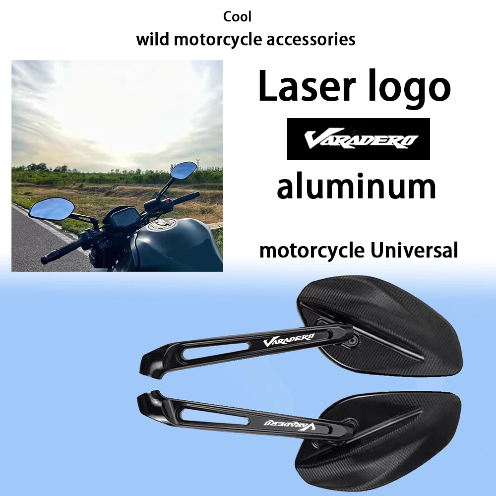 Laser logo Universal Large mirror surface Rearview Mirrors For Honda XL1000 Varadero XL 1000 Motorcycle Rear View Mirror Side