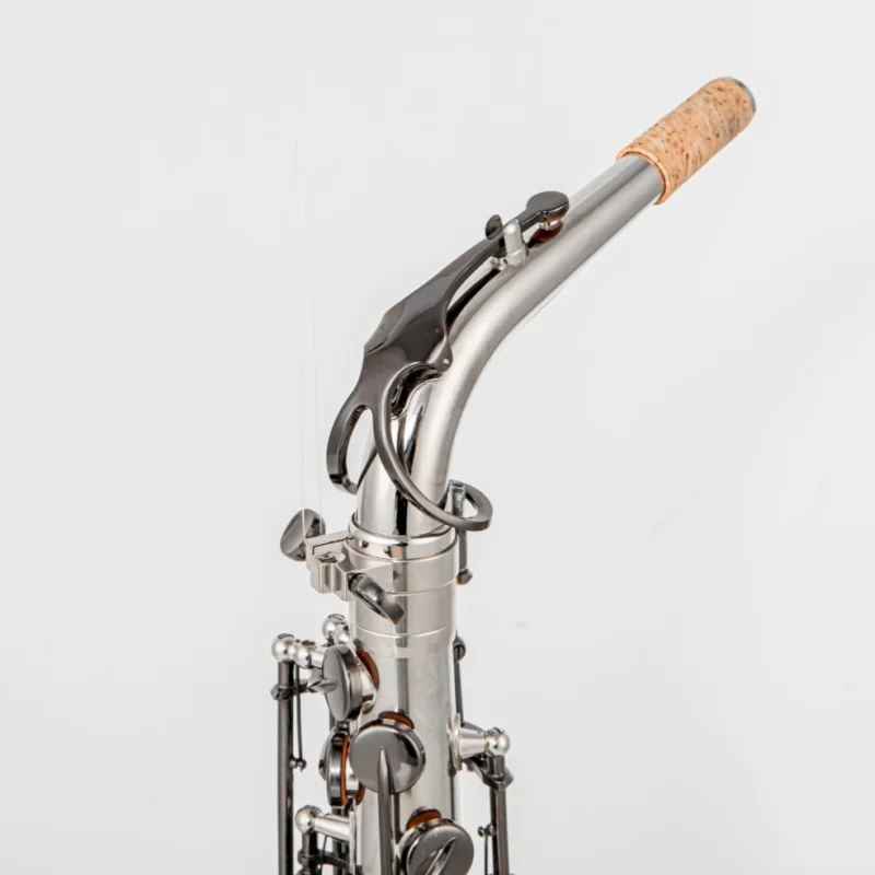 Saxofón Alto Eb Profesional JAS-1100, Instrumento de Jazz Niquelado con Estuche