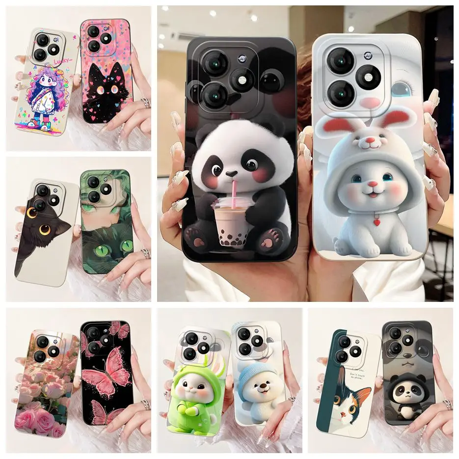 For Itel A70 Case A665L Cute Panda Cartoon Cover Soft Silicone Shockproof Phone Case Fopr Itel A70 A 70 ItelA70 Back Cover Shell