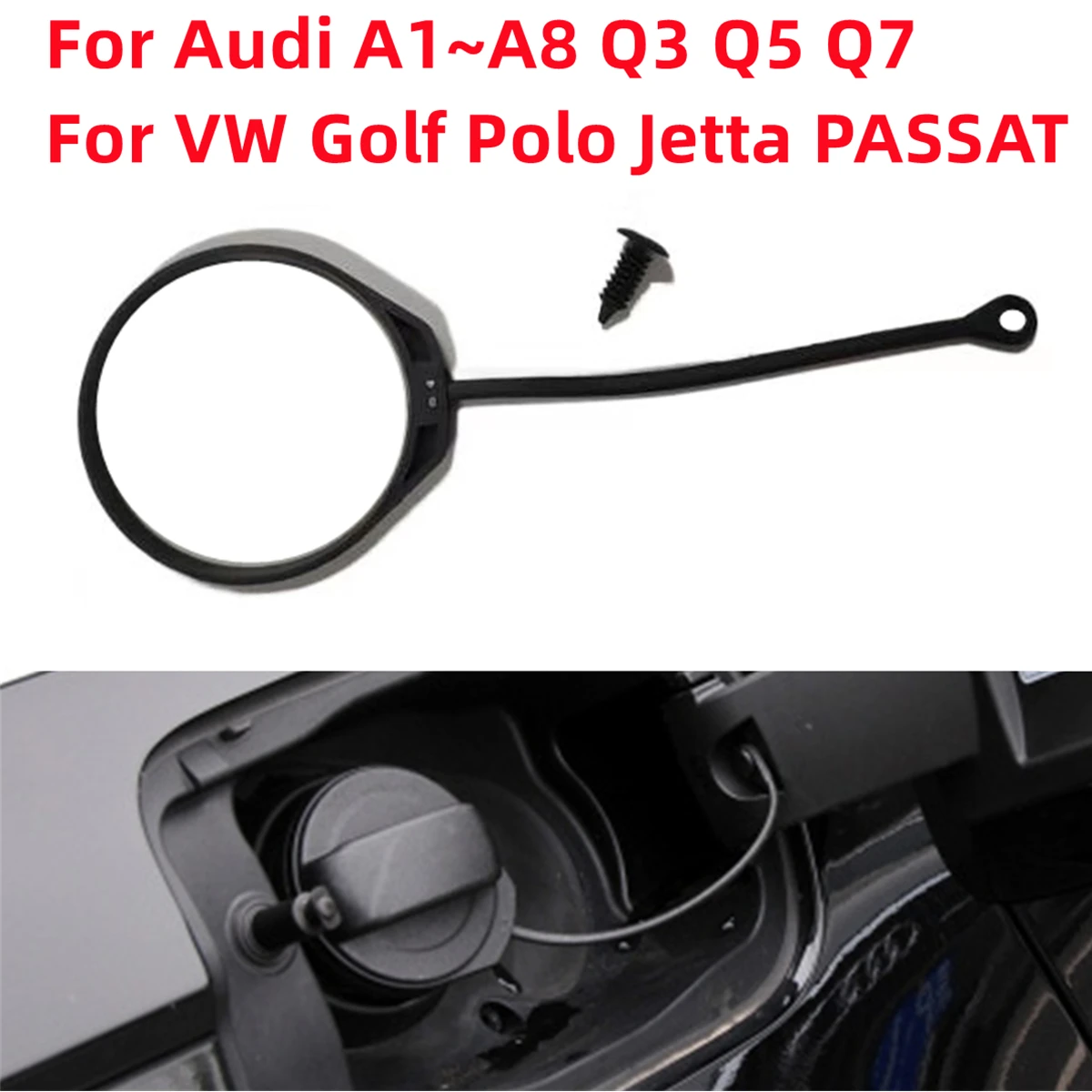 180201556 Fuel Tank Cap Cover Cable Cord Rope Rubber For VW Polo Jetta Golf Passat Audi A3 A4 A5 A6 A8 Q3 Q5 Skoda Seat Porsche