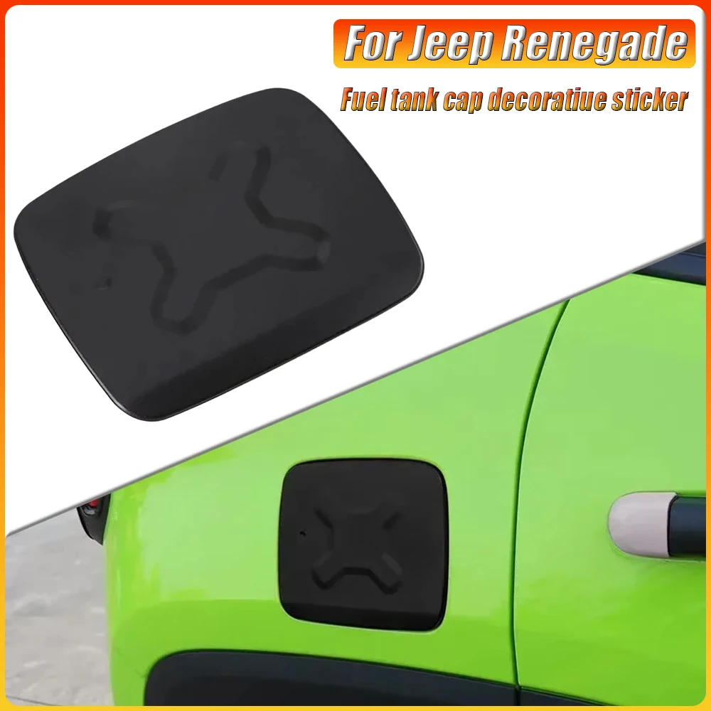 Image of Für Jeep Renegade Kraftstoff Tank Kappe Gas Aluminium Legierung Universal Auto Tür Trim Langlebig Autos Außen Zubehör Schwarz