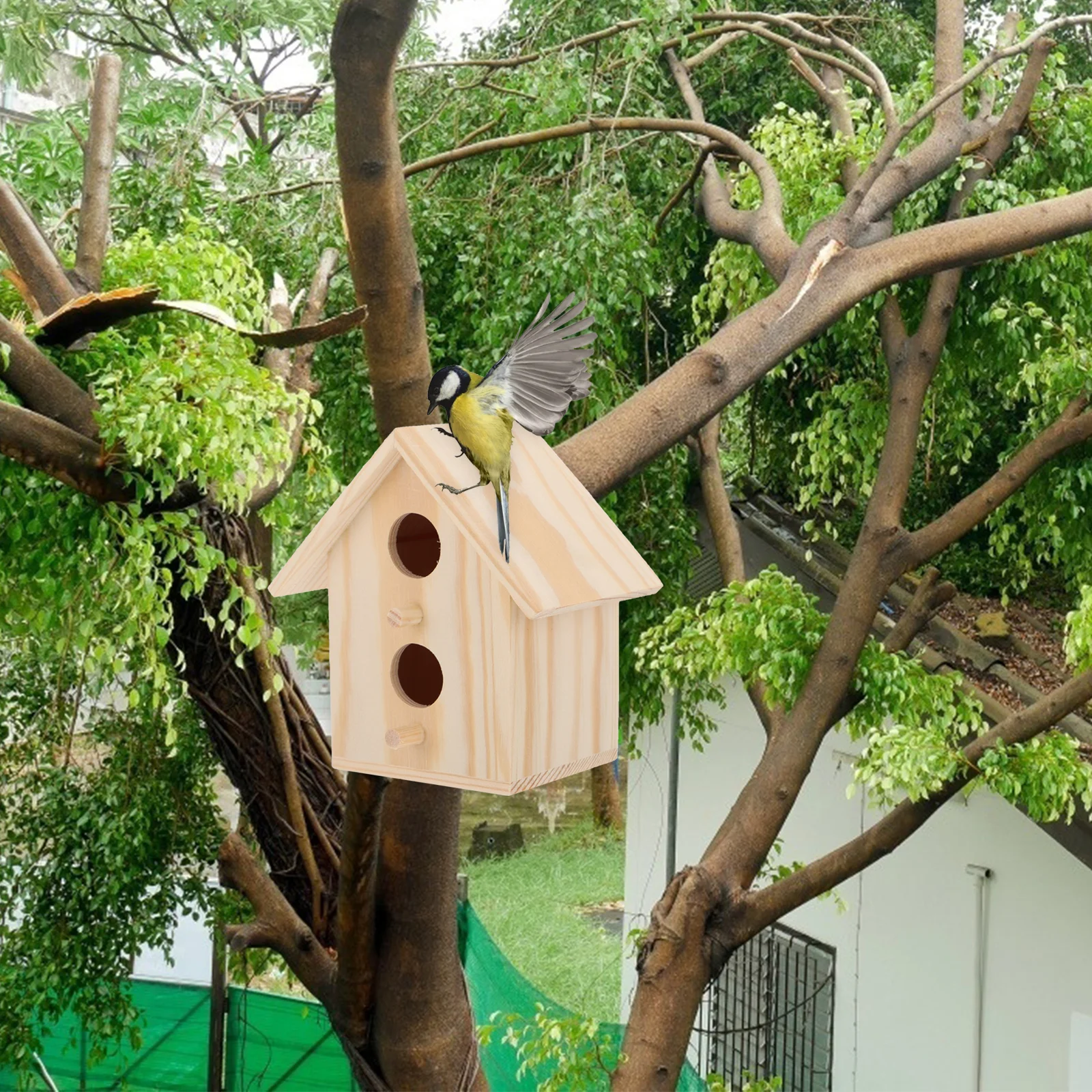 

2Pcs Wooden Bird Nest Premium Material Durable Safe Parrot Nest Perfect Craft for Small Birds Living Bird Breeding Box