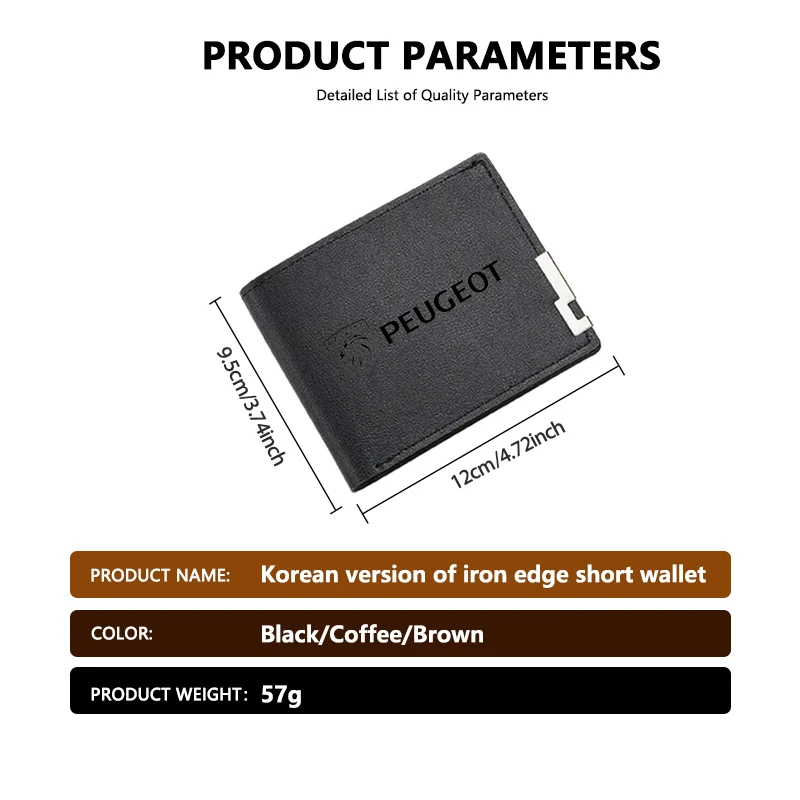 جديد الرجال المحفظة متعددة الوظائف موضة عادية رسم بطاقة المحفظة حاملي بطاقات لبيجو 206 307 308 3008 207 208 407 508 2008 #6