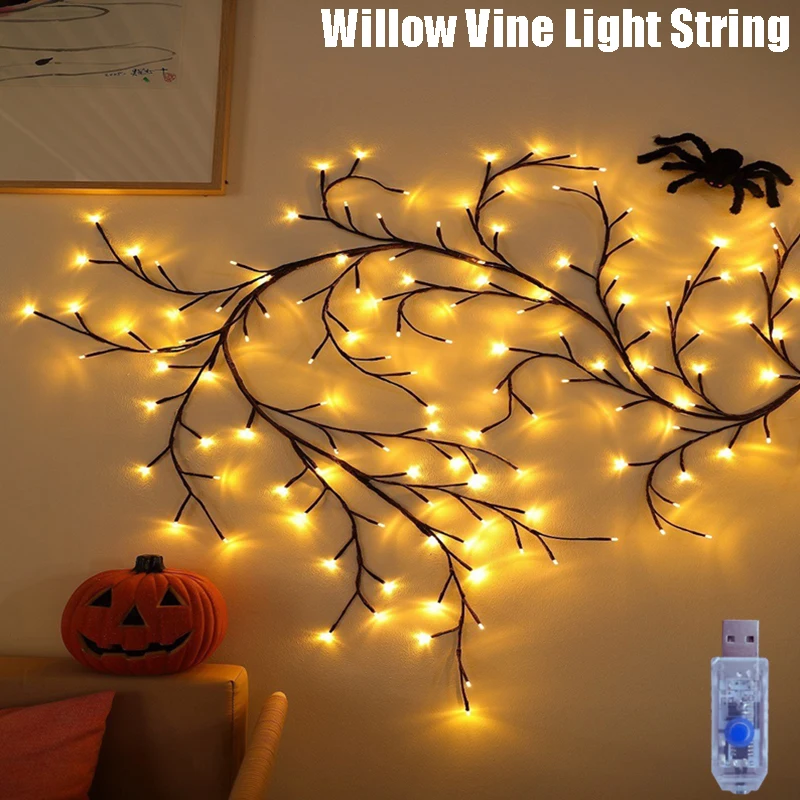 LED String Light Willow Vine Light String USB Plug-in 8 modalità di luce IP44 illuminazione decorativa impermeabile per decorazioni natalizie