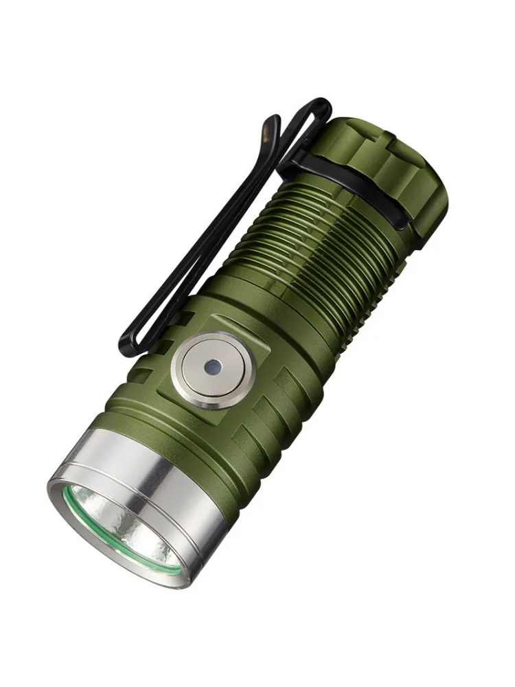 Mini lampe de poche tactique LED EDC Rechargeable par USB lumineuse 18350 porte-clés poche d'urgence forte torche magnétique lampes de poche lumière