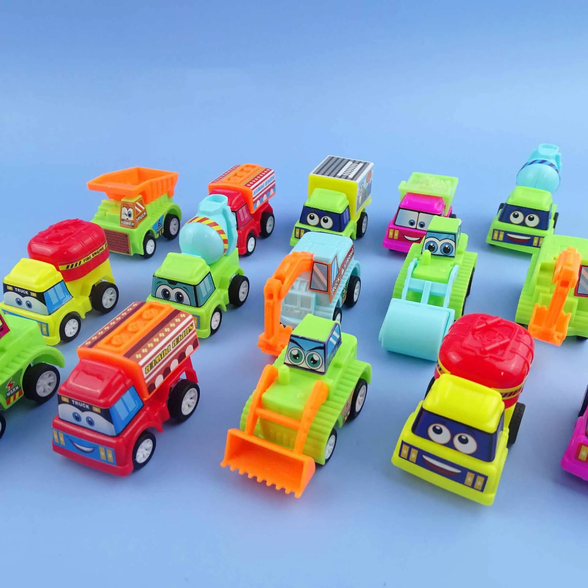 

5Pcs Kids Pull Back Car Cartoon Engineering Car Series Toy Model Mini Plastic Excavator Truck Road Roller Twisted Egg Boy Gifts