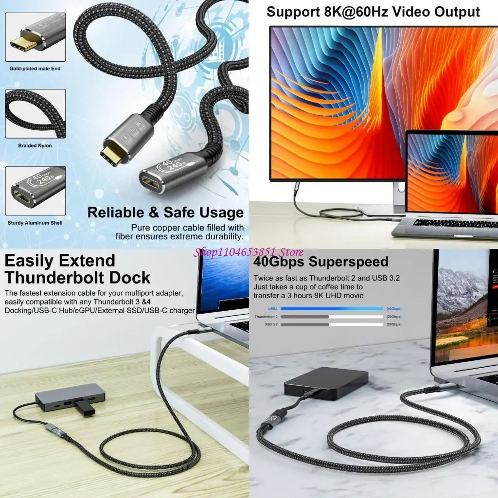 240W USB4.0 Cable 8…