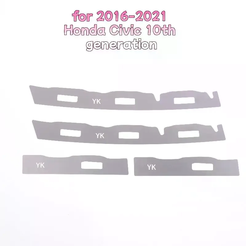 4Pcs Front Bumper Repair Metal Plate Buckle Broken Opening Rotten Buckle Repairer Bracket For 10th Generation Civic 2016-2021