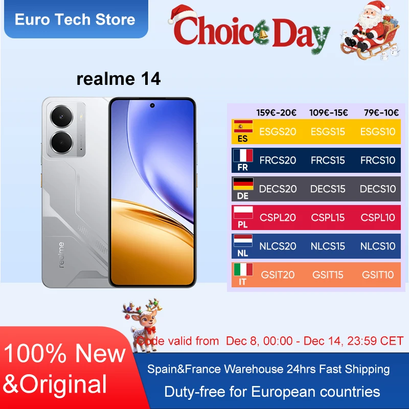 Smartphone Realme 14 5G, 8 Go, 2025 Go, 12 Go, 256 Go, Snapdragon 6, Isabel 4, IP69, Étanche, 256Hz AMOLED, Affichage Esports, Première mondiale, 120 Smartphone Realme 14 5G, 8 Go, 2025 Go, 12 Go, 256 Go, Snapdragon 6, Isabel 4, IP69, Étanche, 256Hz AMOLED, Affichage Esports, Première mondiale, 120