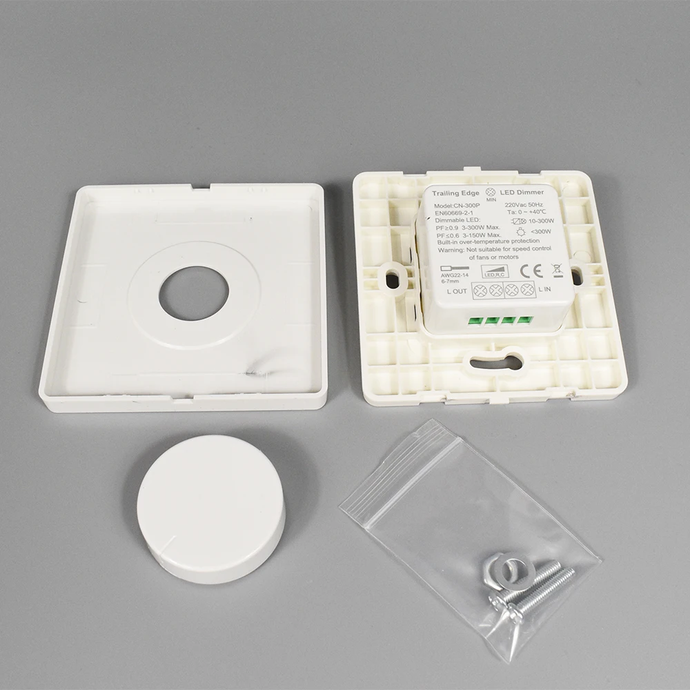 Noise‑Free Trailing Edge Dimmer Switch 0‑100% 300W Max For Dimmable LED HV Halogen Electronic Transformer Incandescent Lamp