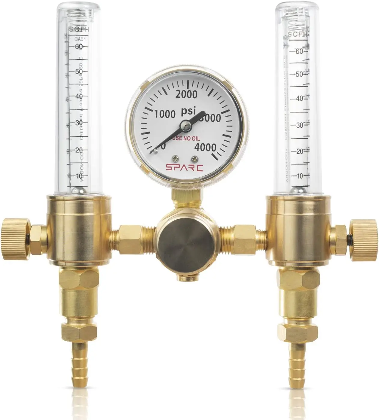 

Dual Argon Regulator for TIG/MIG Welding - 0-60CFH CGA580 Gas Regulator & Flow Meter - Lifetime USA Warranty