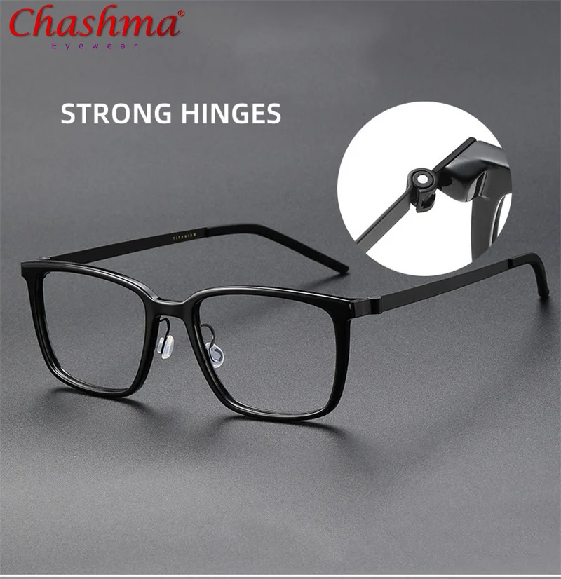 Chashma Acetate Titanium Eyewear Ready Prescription Glasses Men Ultra Light Spectacle Screwless Designer Multifocal Eyeglass