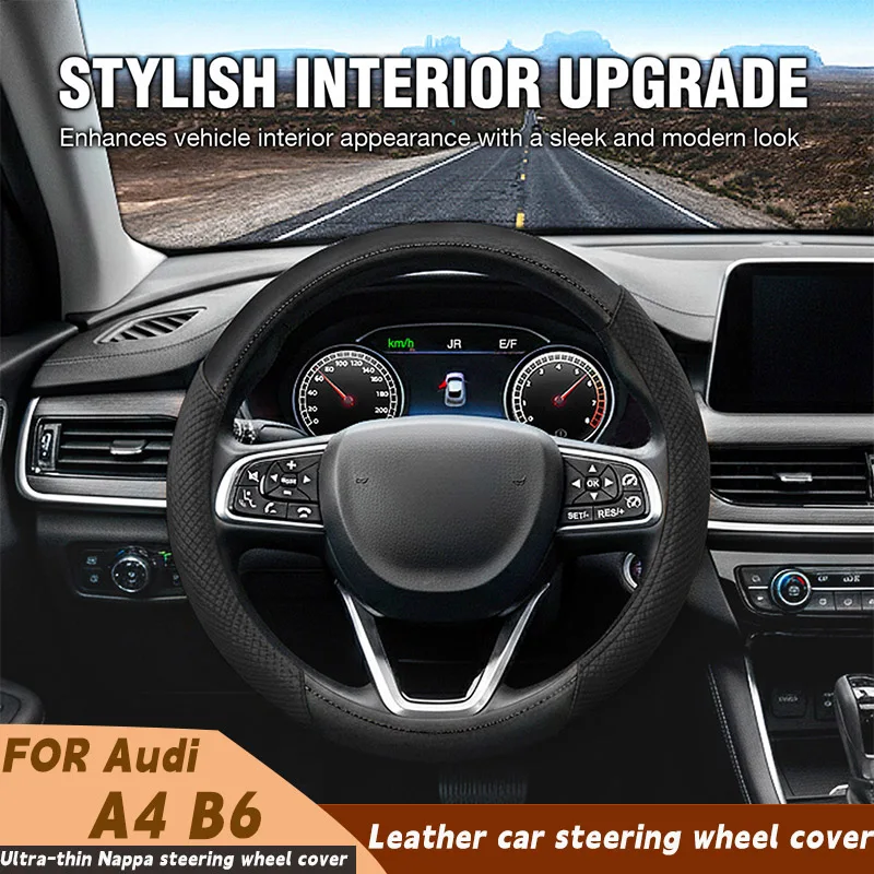 

Чехол на руль из кожи Nappa для Audi A4 B6 2001-2006, ручной пошив, противоскользящий, аксессуар для авто
