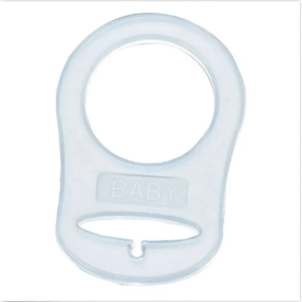 Clear Lot Ring Button 10 Pcs Style Silicone Dummy Pacifier Clip Adapter Pacifier Clip Adapter