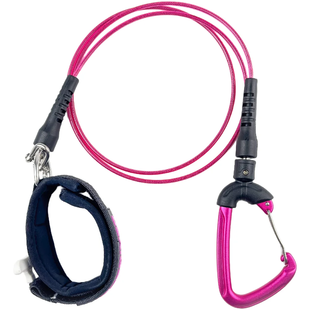 150cm Steel Cable Leash for Freediving Snorkeling Swimming Training Stainless Steel Rust Proof Safety Tether with Hook