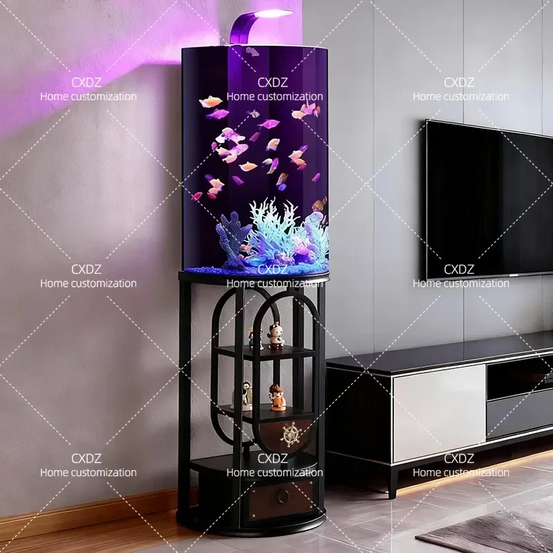 Hailiya Creative Square Goldfish Tank Ecological Floor Living Room Office Small Aquarium New