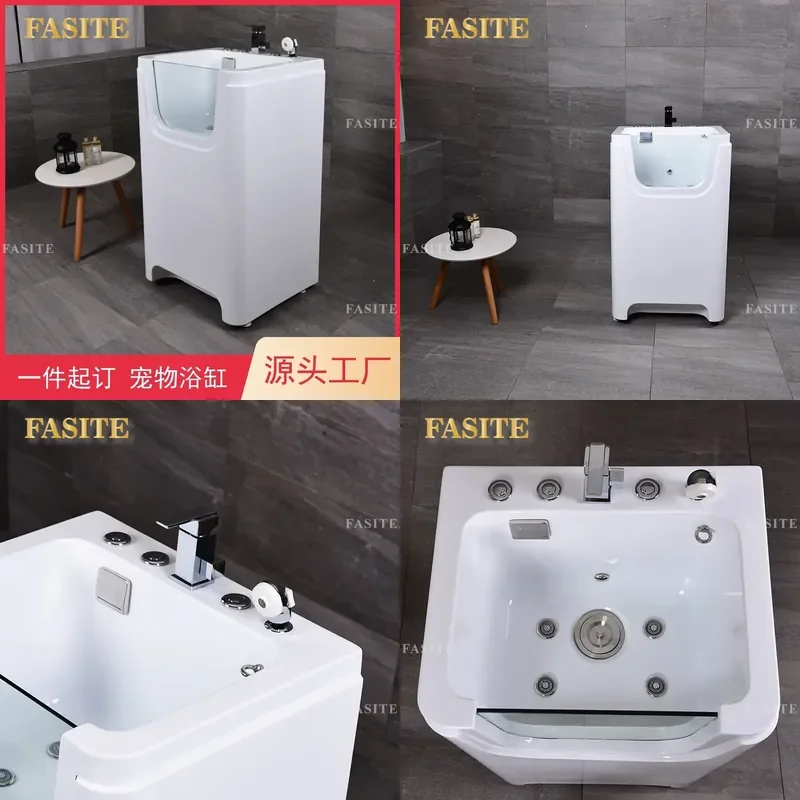 For Small Cats and Dogs Mini Acrylic Bathtub Simple Style Pet Bathing Tub with Massage Function for Home and Pet Store Use