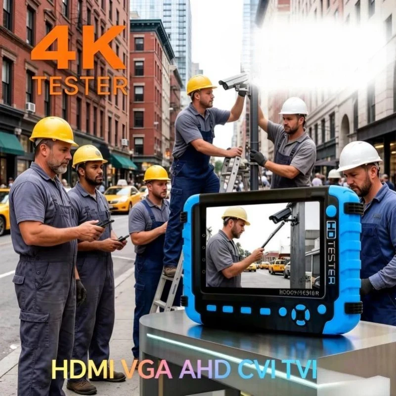 5 Inch AHD TVI CVI CCTV Tester Monitor HD Coaxial Video Camera Tester with VGA HDMI Input for Security Surveillance System