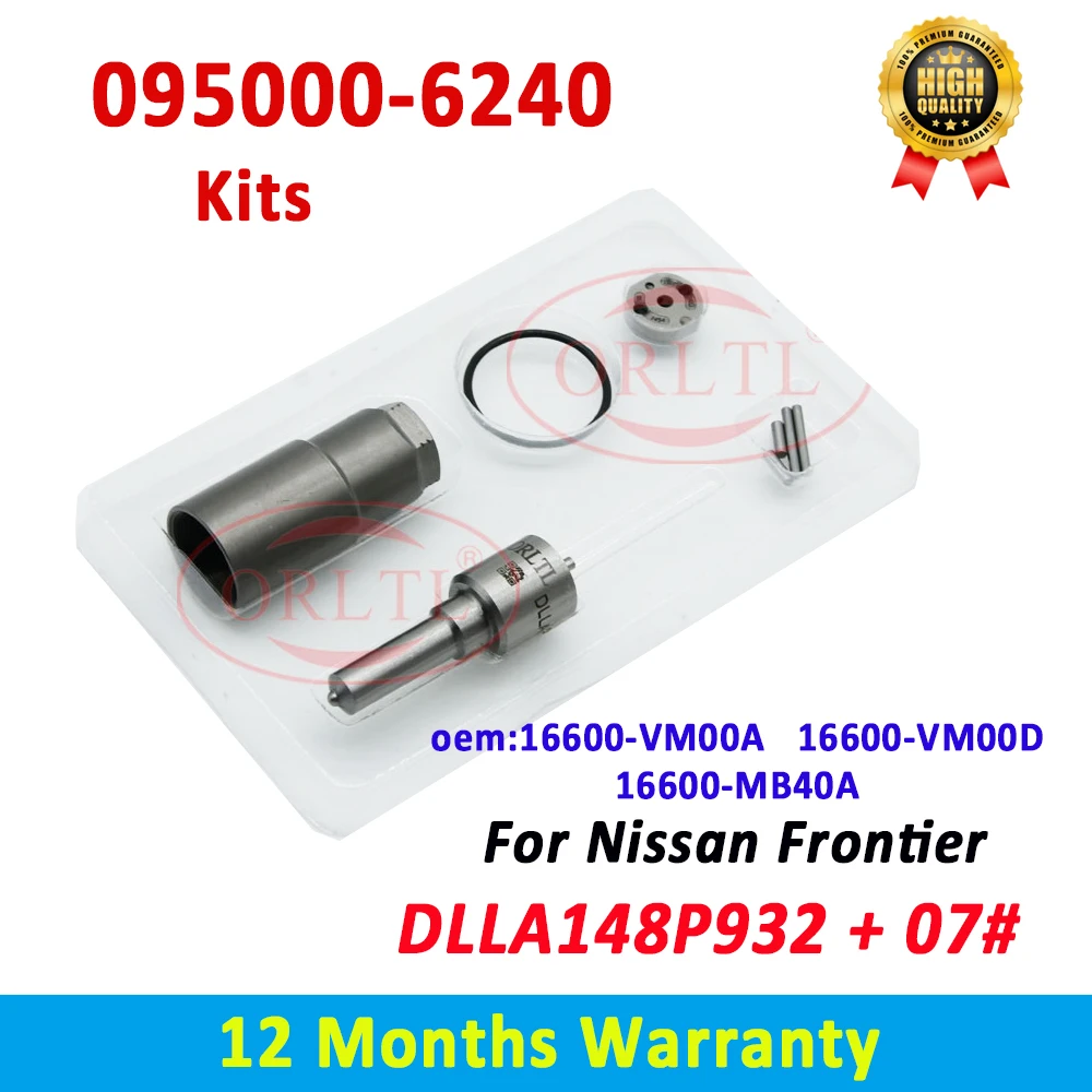 ORLTL 16600 VMOOD Fuel Injector Nozzle DLLA148P932 Valve orifice 07# For Nissan 16600-VM00A 16600-VM00D 16600-MB40A 095000-6240