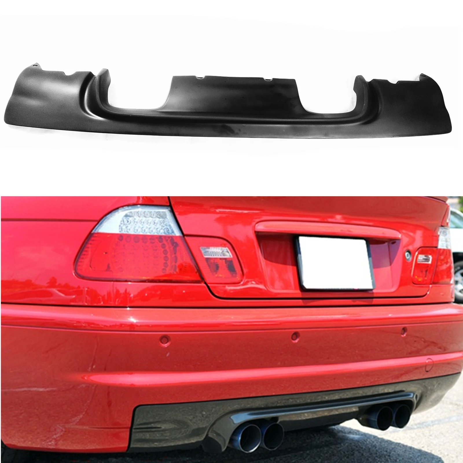 

Car Rear Lower Bumper Diffuser Lip For BMW E46 M3 2000-2006 COUPE 2 Door Fiberglass Boot Spoiler Plate Exhaust Bracket Splitter