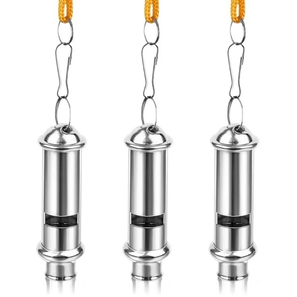 With Rope Metal Whistle 66*13mm 2 Styles Referee Sport Whistle Aluminum Alloy Cheerleaders Cheer Whistle Training School Soccer