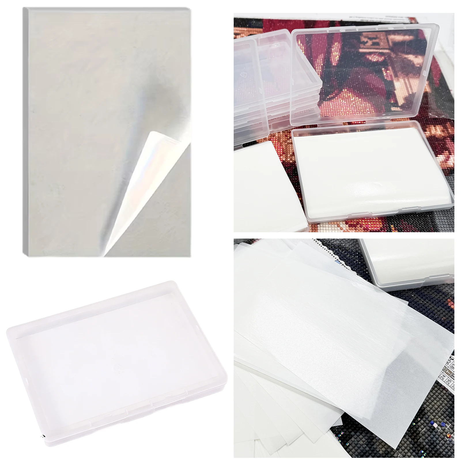 50/100/200pcs Replacement Paper Set 15x10cm Diamond Art Painting Paper with Storage Box 5D Diamonds Paintings Accessories Tool