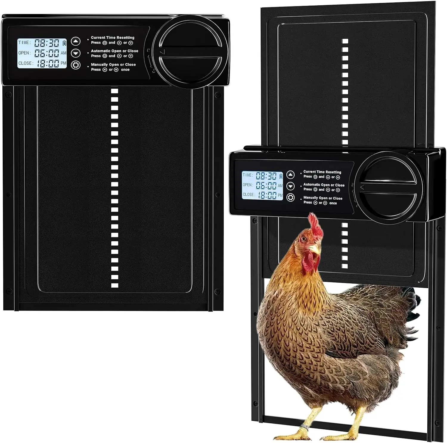 

Fully Automatic Chicken Coop Door with Intelligent Timing Opener Battery Powered Farm Automation Tool for Easy Coop Management