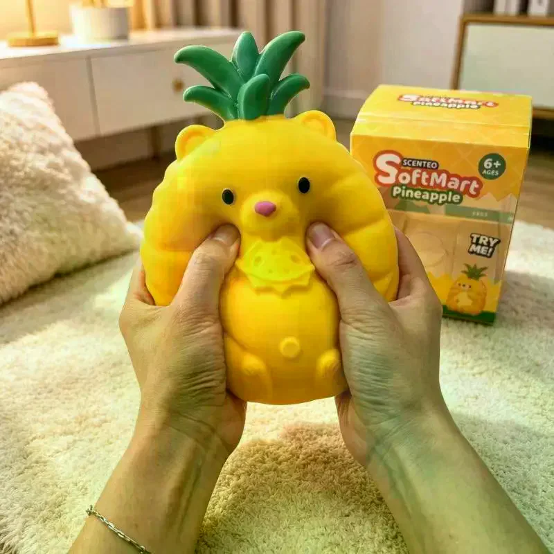 /GJ/Giant Pineapple Bear Squeeze Toy Slow Rising Fidget Toy Stress Relief Squeeze Toys Gifts For Adults Friends Cute