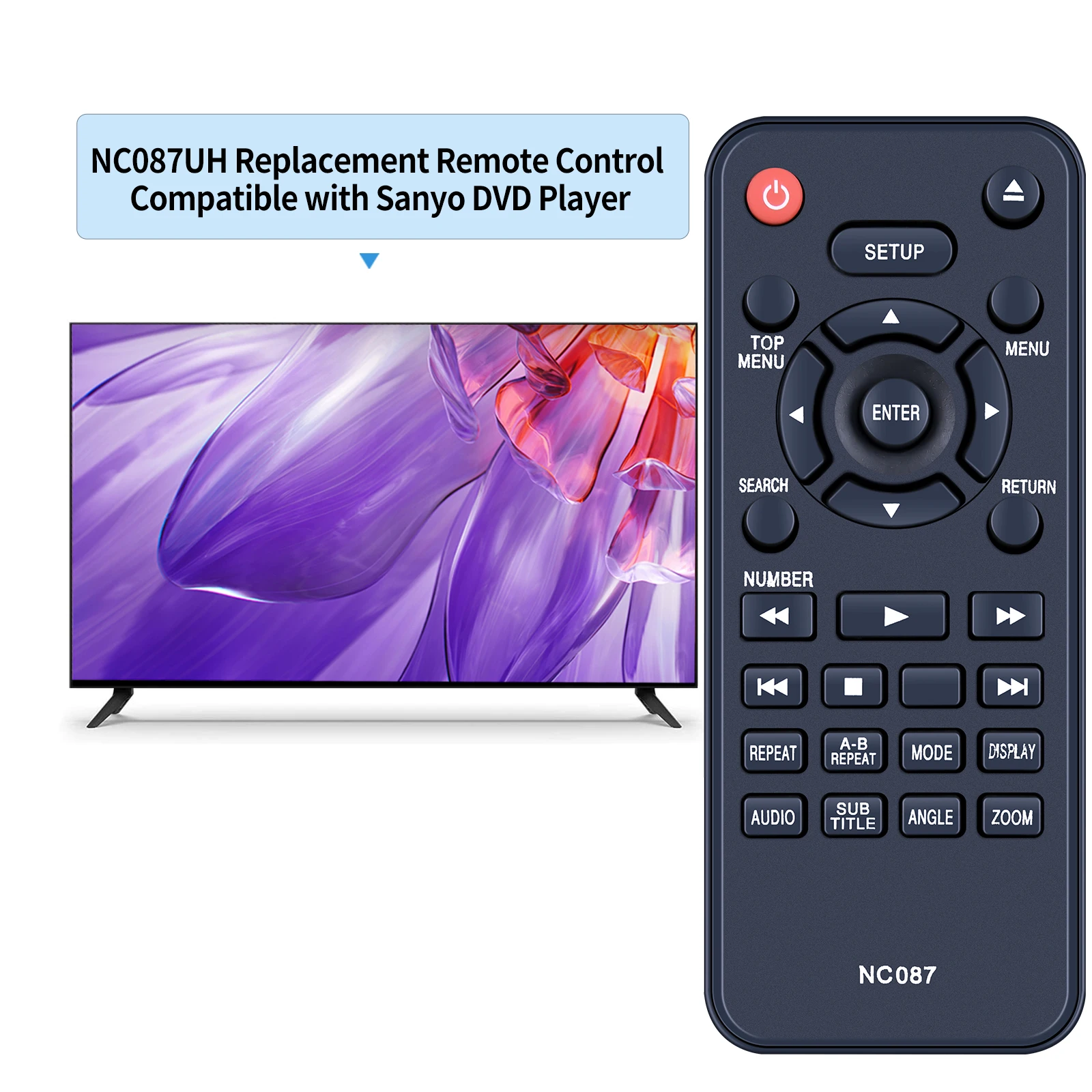 New NC087 Remote Control For Sanyo DVD Player FWDP105F FWDP175F