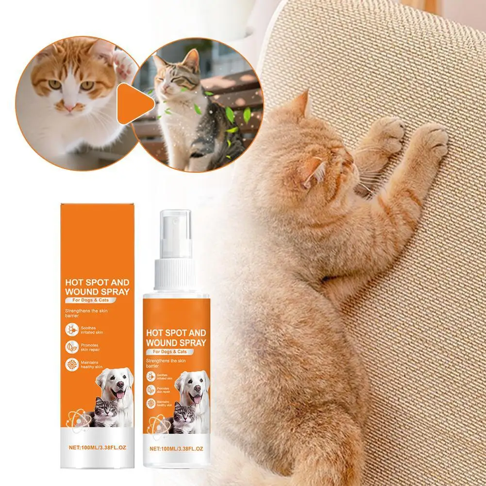100ml Pet Skin Care Spray Promotes Skin Repair Soothes Irritation Maintains Healthy Skin Portable Pet Cleansing Spray