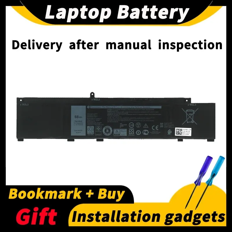 

For DELL G5 5000 5500 G3 3500 3700 3779 3590 P89F P89F001 266J9 72WGV W5W19 MV07R 15.2V 68wh/51wh laptop battery