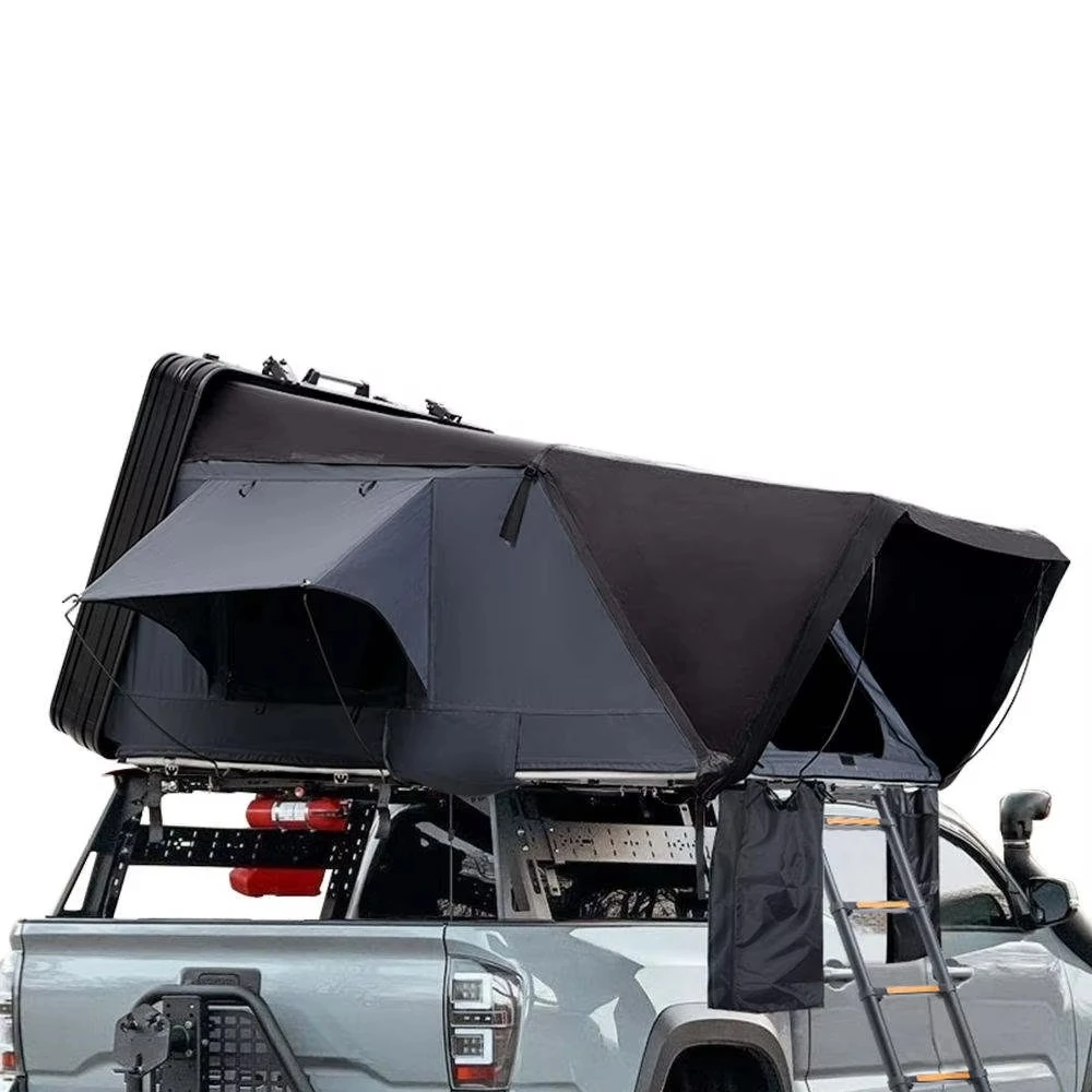 

4 Person Four-Season Double Layer Aluminum Clamshell Rooftop Tent with Waterproof Canvas Fabric for Camping Car