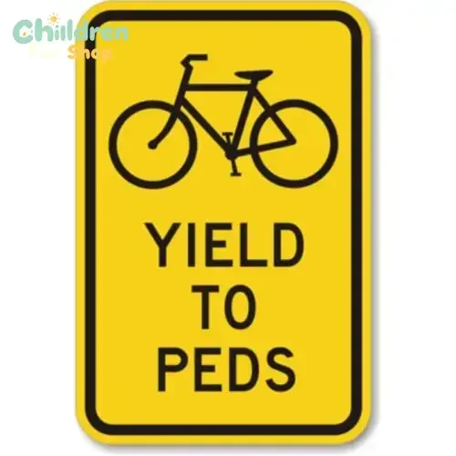 Bike Yield Pedestrian Crossing Aluminum Weatherproof  Sign-Aluminum