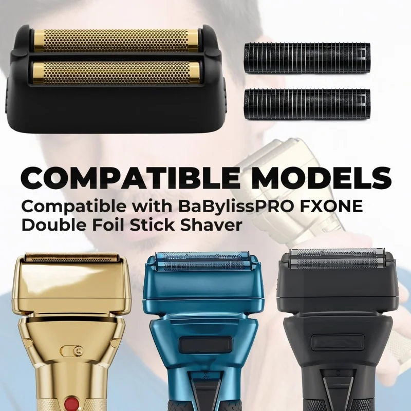 Shaver Replacement Foil and Cutter，Compatible with BaBylissPRO FXONE Double Foil Stick Shaver