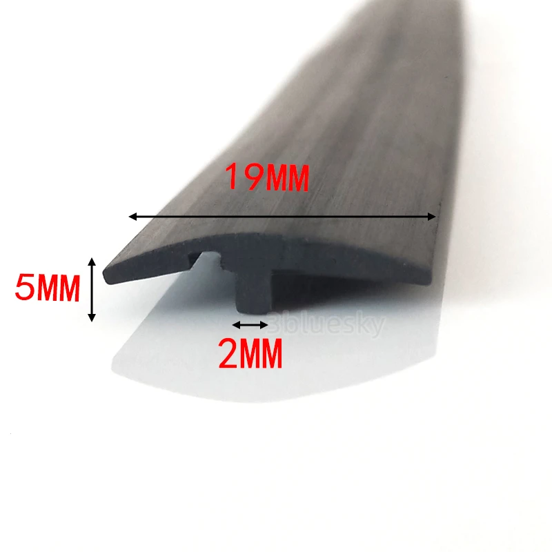 

Gap Cover EPDM Rubber T Strip Glass Metal Wood Panel Edge Encloser Shield Car Cable Solar Photovoltaic Sealing 19x5mm Black