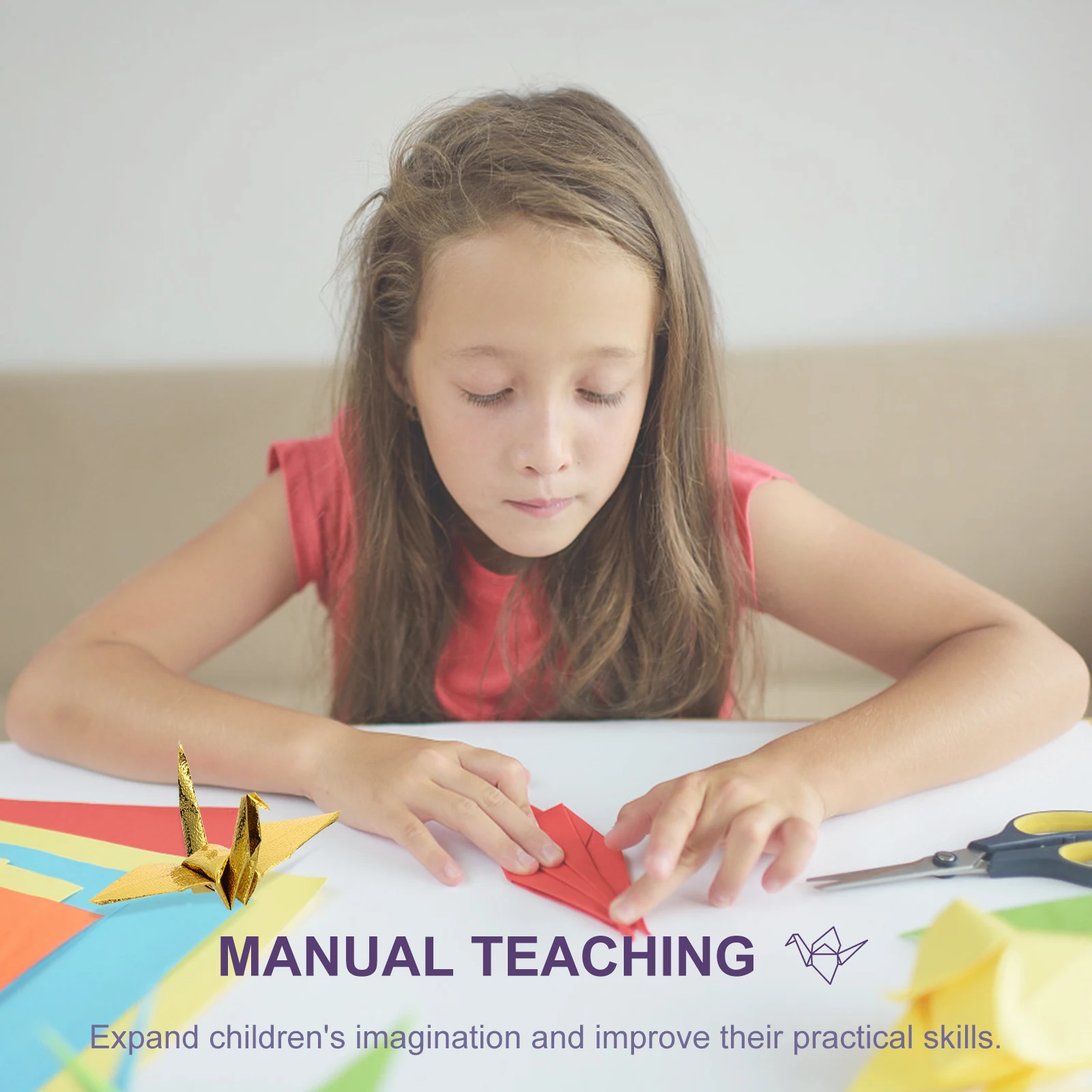 กระดาษพับโอริกามิแบบสี่เหลี่ยมจัตุรัส 100 แผ่น สำหรับงานฝีมือ DIY พัฒนาสมองเด็ก