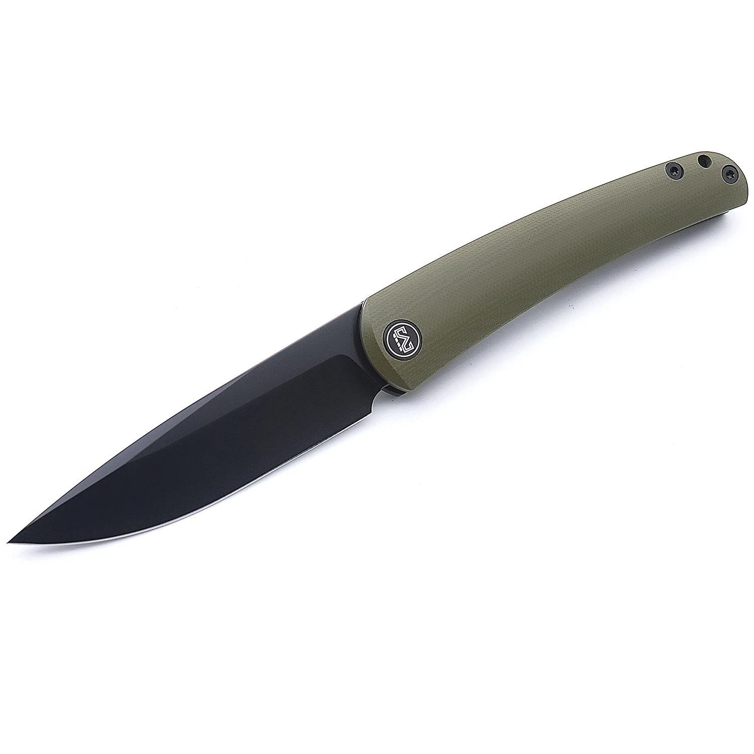 

Miguron Knives Akri Front Flipper Folding Knife 3.5" Hollow Grind 14C28N Blade Green G10 Handle Tactical Survival Pocket Knife