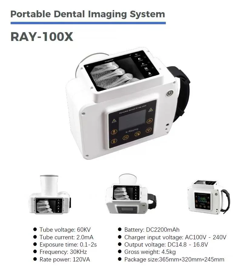 Portable Dental X Ray Machine RAY-100X Digital Dental Imaging System 60KV 120VA For Dental Clinic Daily Diagnosis