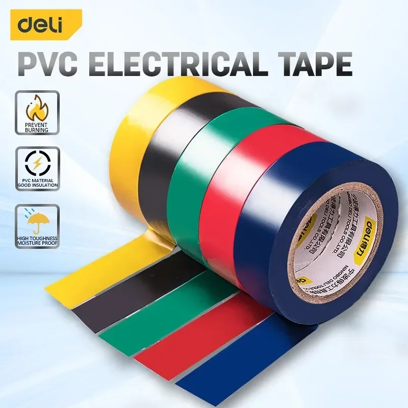 

10/20M Insulation Electrician Tape Wire Flame Retardant High Voltage PVC Electrical Tape Red Black Blue Waterproof Self-adhesive
