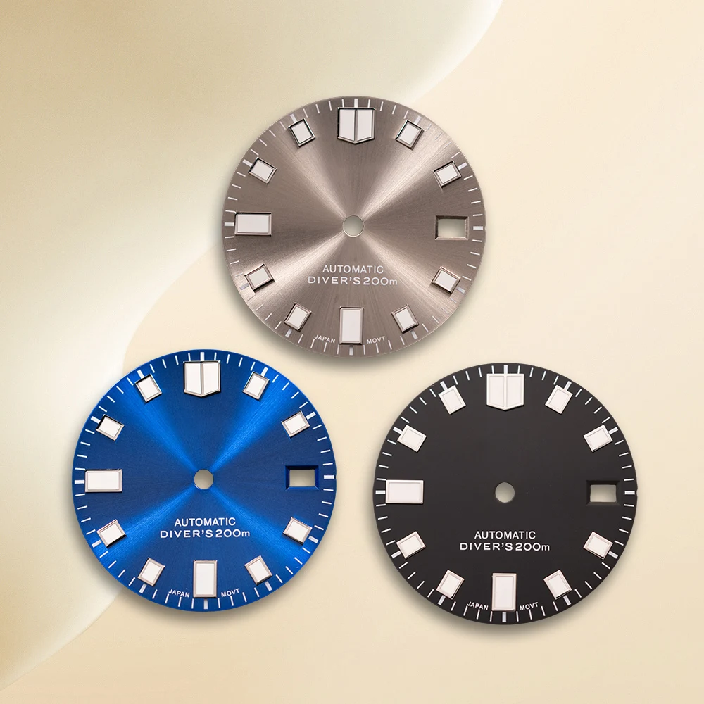 Cadran de plongée avec Logo S NH35, 28.5mm, motif solaire, pour mouvement NH35/NH36/4R/7S C3, accessoires de Modification de montre lumineux vert