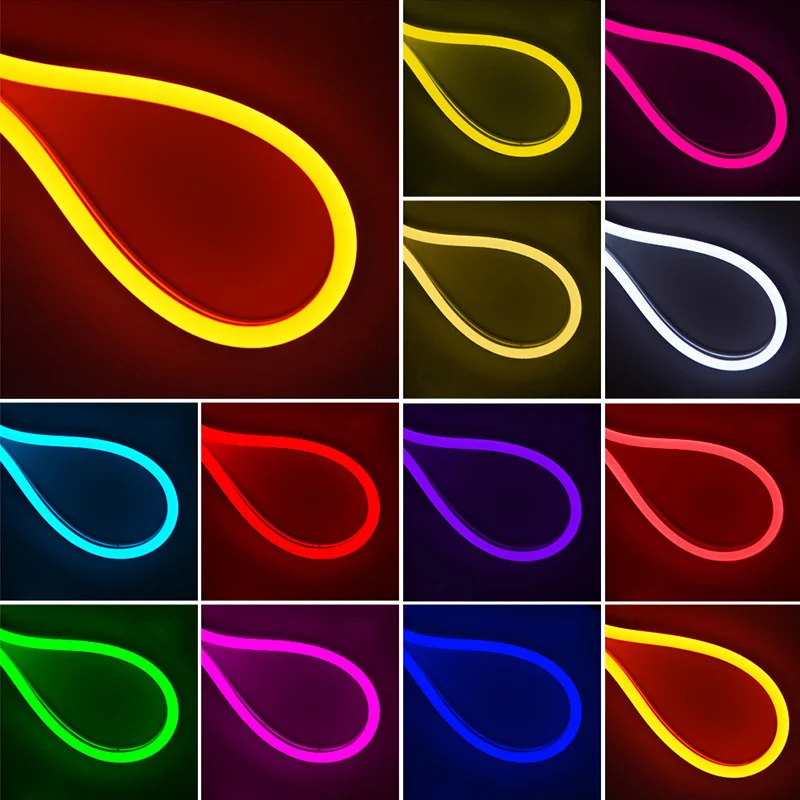 Flexible Neon Strip Lights RGB Rope Lights Gaming Led Neon Light Strip RGB LED Neon Lights with 24Keys Remote for Bedroom Decor