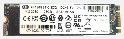 

ATP Electronics AF128GSTIC-EC2 128GB Internal Solid State Drive - SATA 6Gbps - M2 2280 - Used-Like New