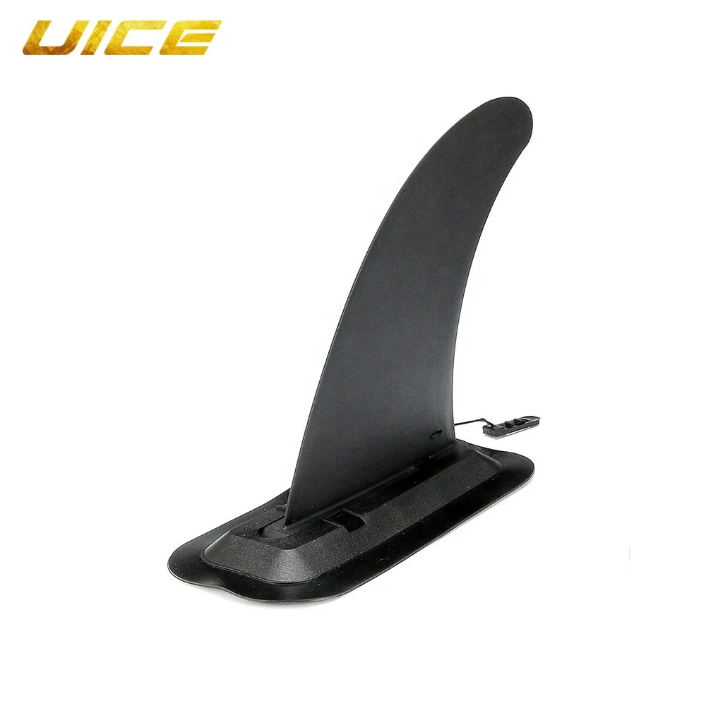 Classic Black Plastic Surf Fins For Inflatable Paddle Board 8/9inch Center Fin 4.5inch Side Rear Fin